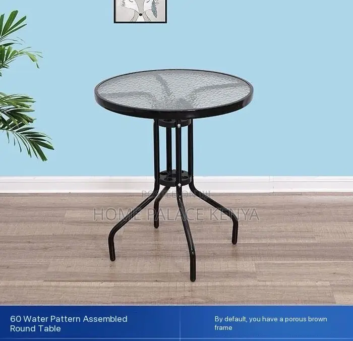 Outdoor Table: Wave Glass Patio Table With Umbrella Hole