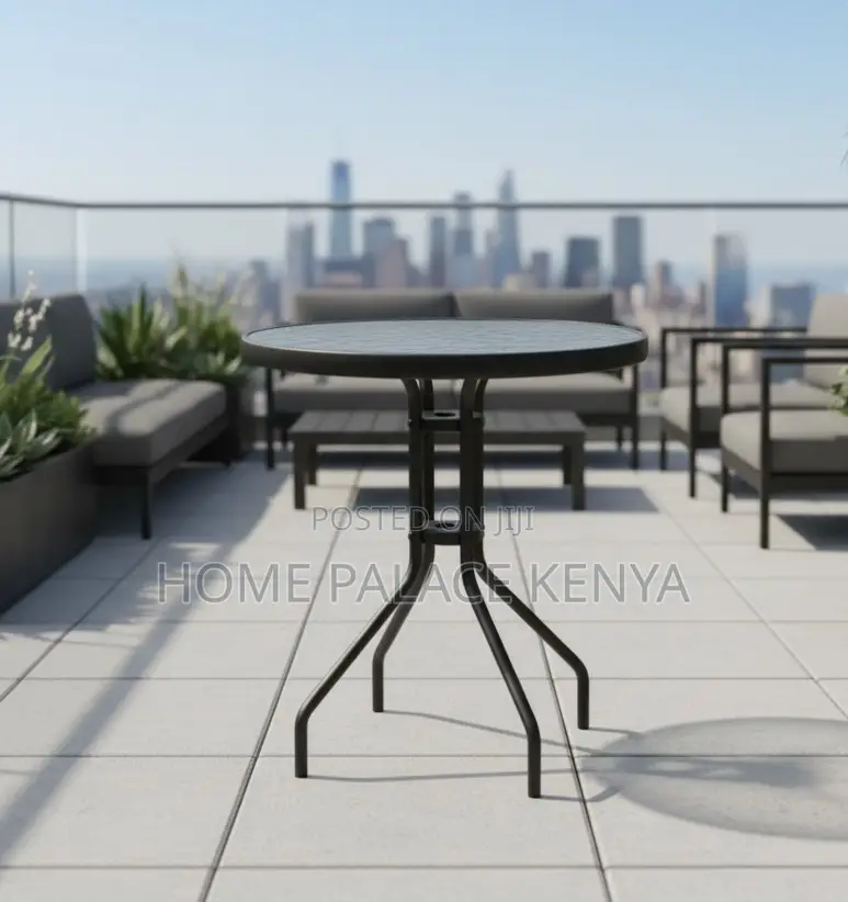 Outdoor Table: Wave Glass Patio Table With Umbrella Hole