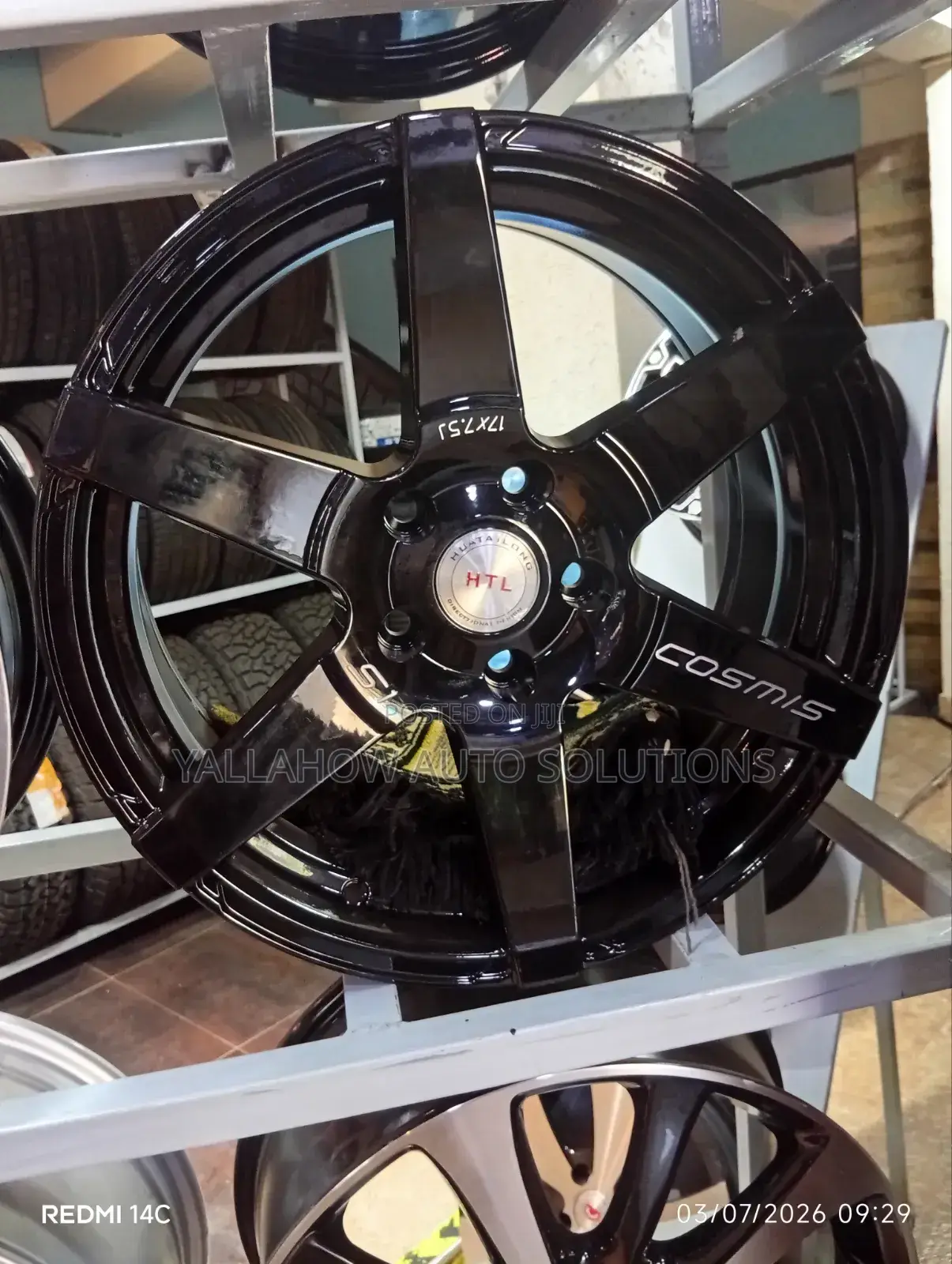 17x7.5j Gloss Black 5-Hole Sport Alloy Rims