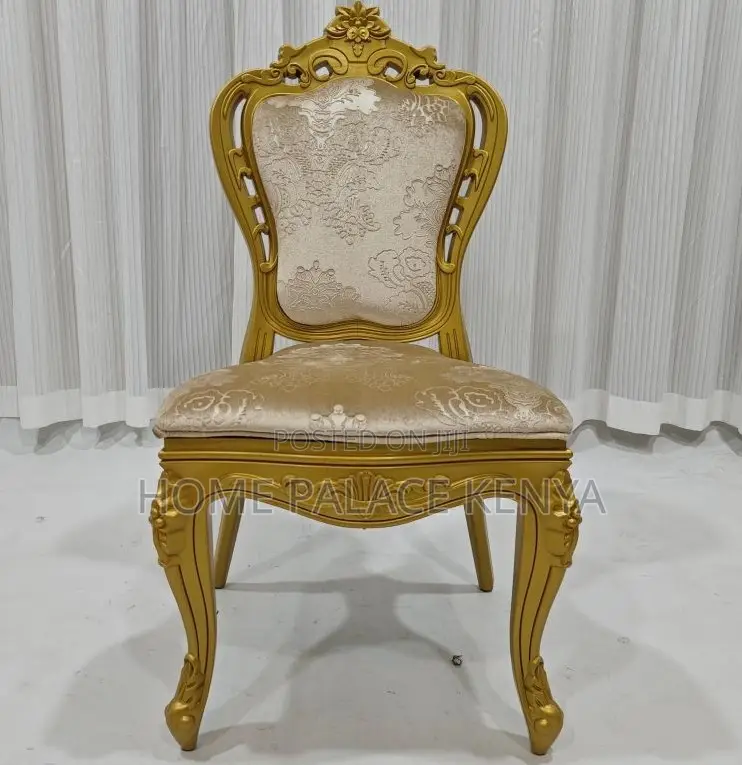 Banquet Chair: Gold Plastic Carved Ornate Frame Dining Chair