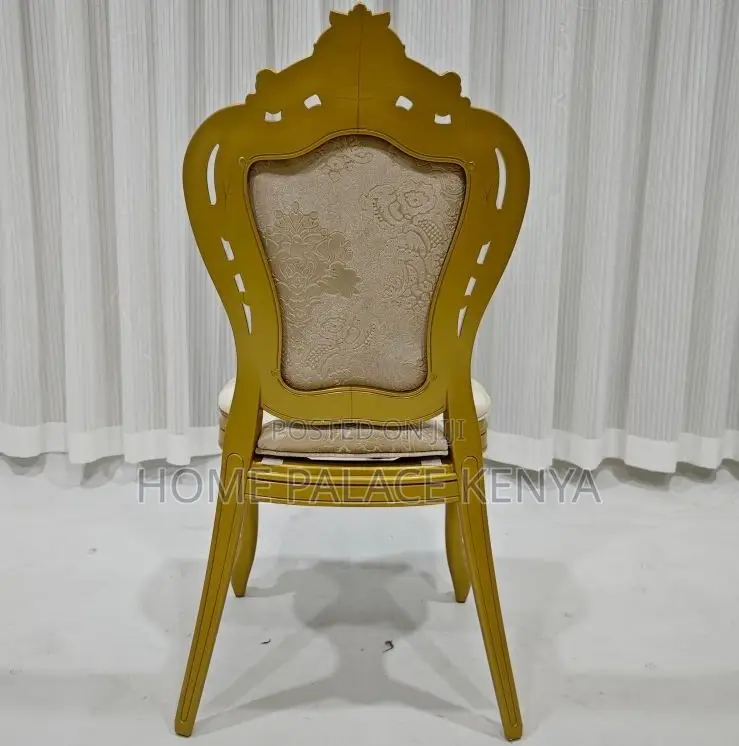 Banquet Chair: Gold Plastic Carved Ornate Frame Dining Chair