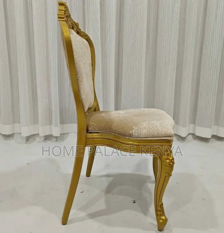 Banquet Chair: Gold Plastic Carved Ornate Frame Dining Chair