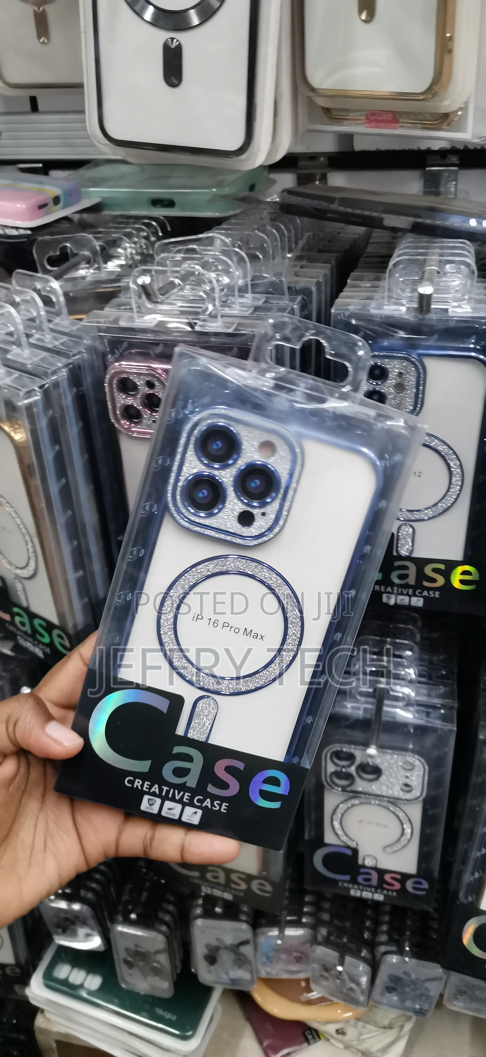 iPhone 16 Pro Max, Featuring a Sparkling, Glitter-Studded Camera Case