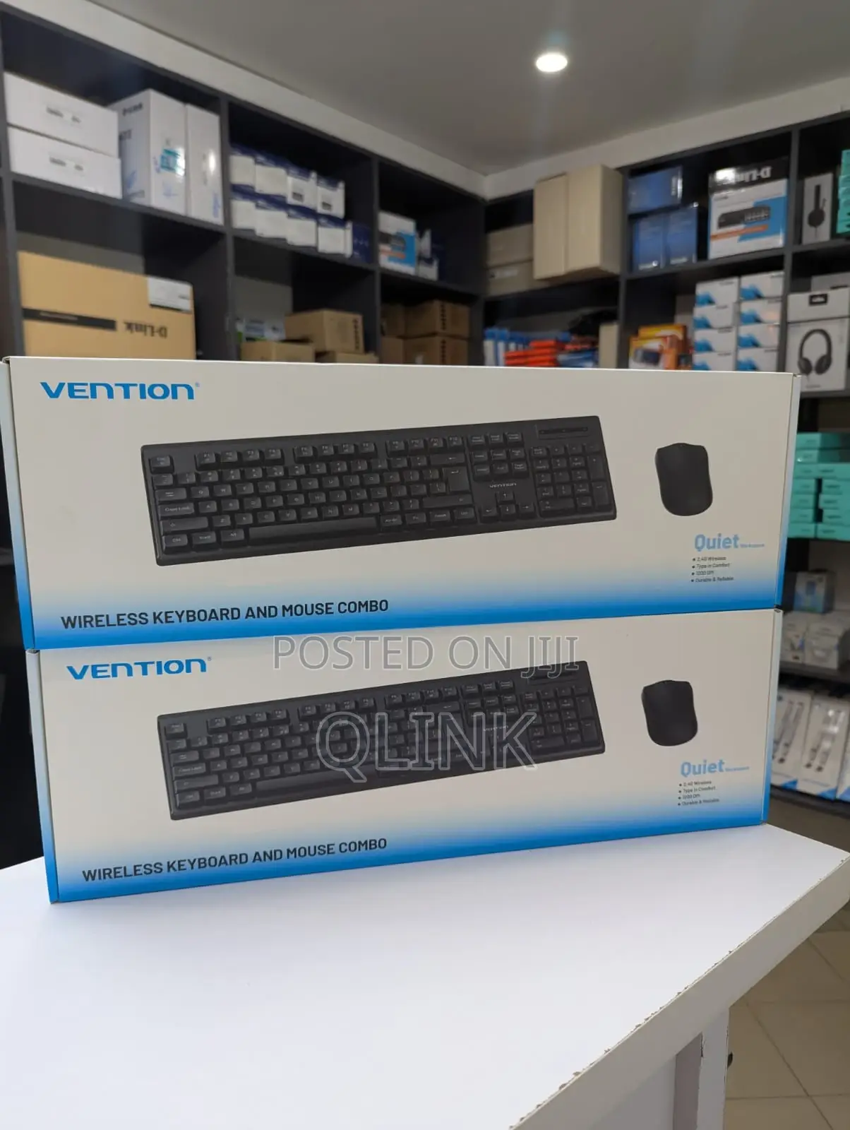 Vention Wireless Full-Sized Keyboard and Mouse Combo With Mouse Pad