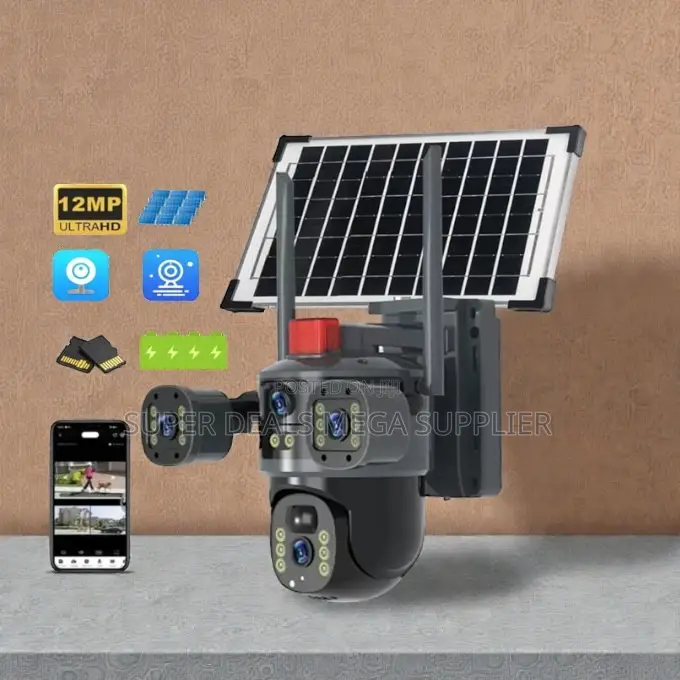 Alarm Warning Light 20mp Ultra Hd 4g PTZ Triple Lens Solar Camera