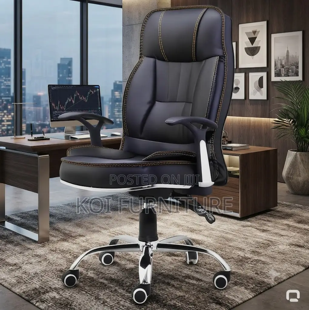 Office Chairs; Reciner Premium Leather Upholstery Office Chairs