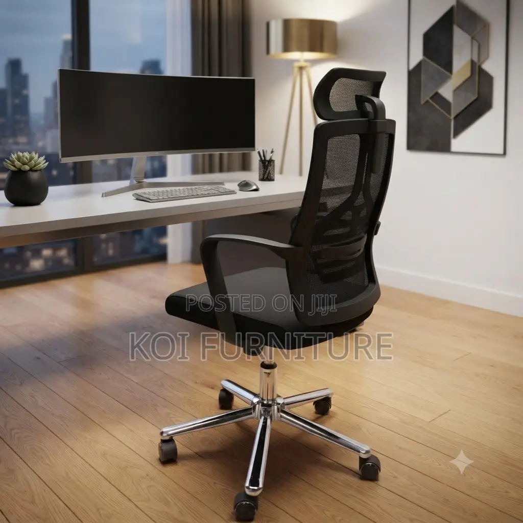 Office Chair; High Back Mesh Office Chair ~ Headrest, Lumbar Support