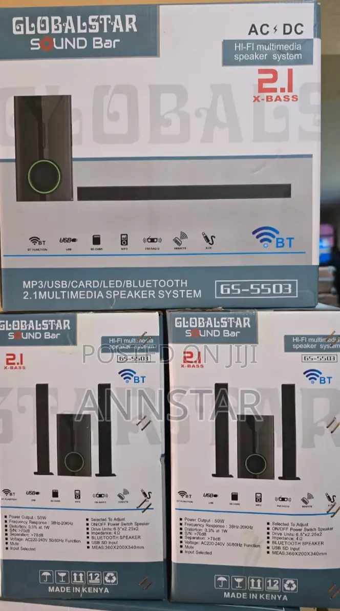 2.1ch Globalstar Sub Woofer System Bt/Usb/Fm Tall Boy