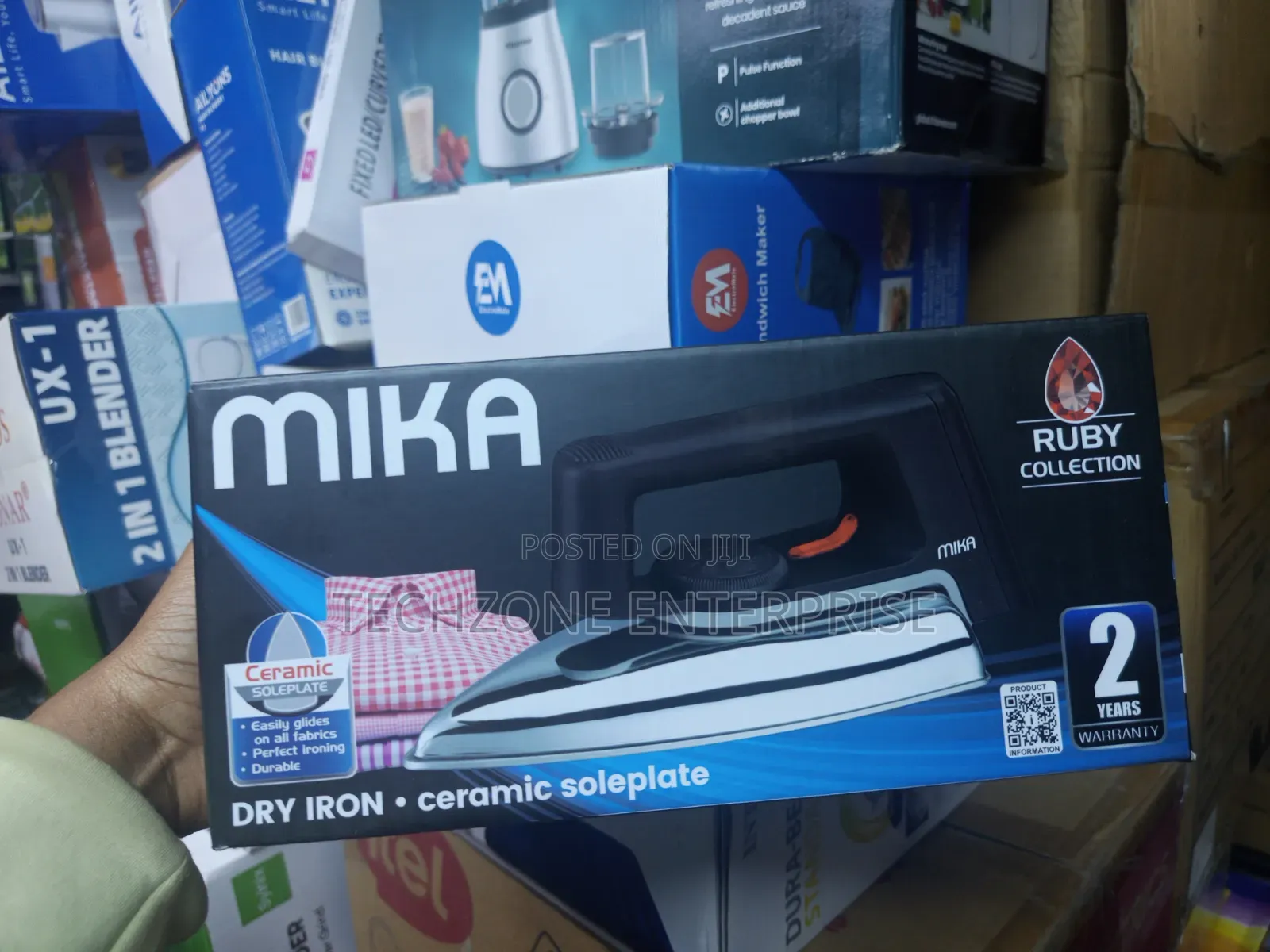 Mika Heavy Duty Dry Iron Box Strong Soleplate 
