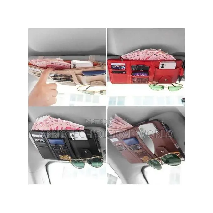 Car Sun Visor Documents Organizer Universal Multi-Pocket Holder