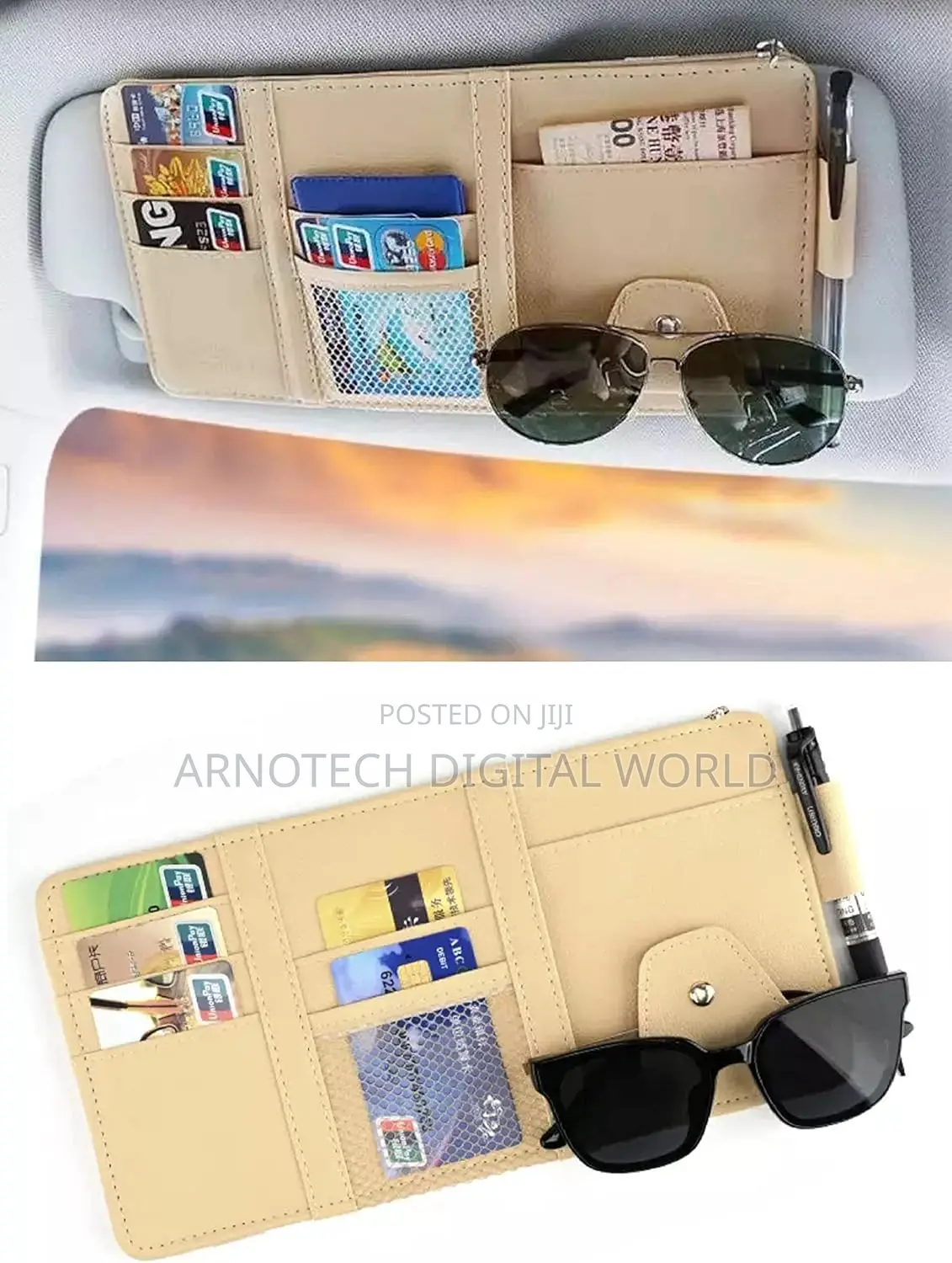 Car Sun Visor Documents Organizer Universal Multi-Pocket Holder