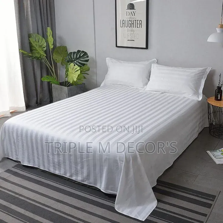 Satin Striped Bedsheets 7*8