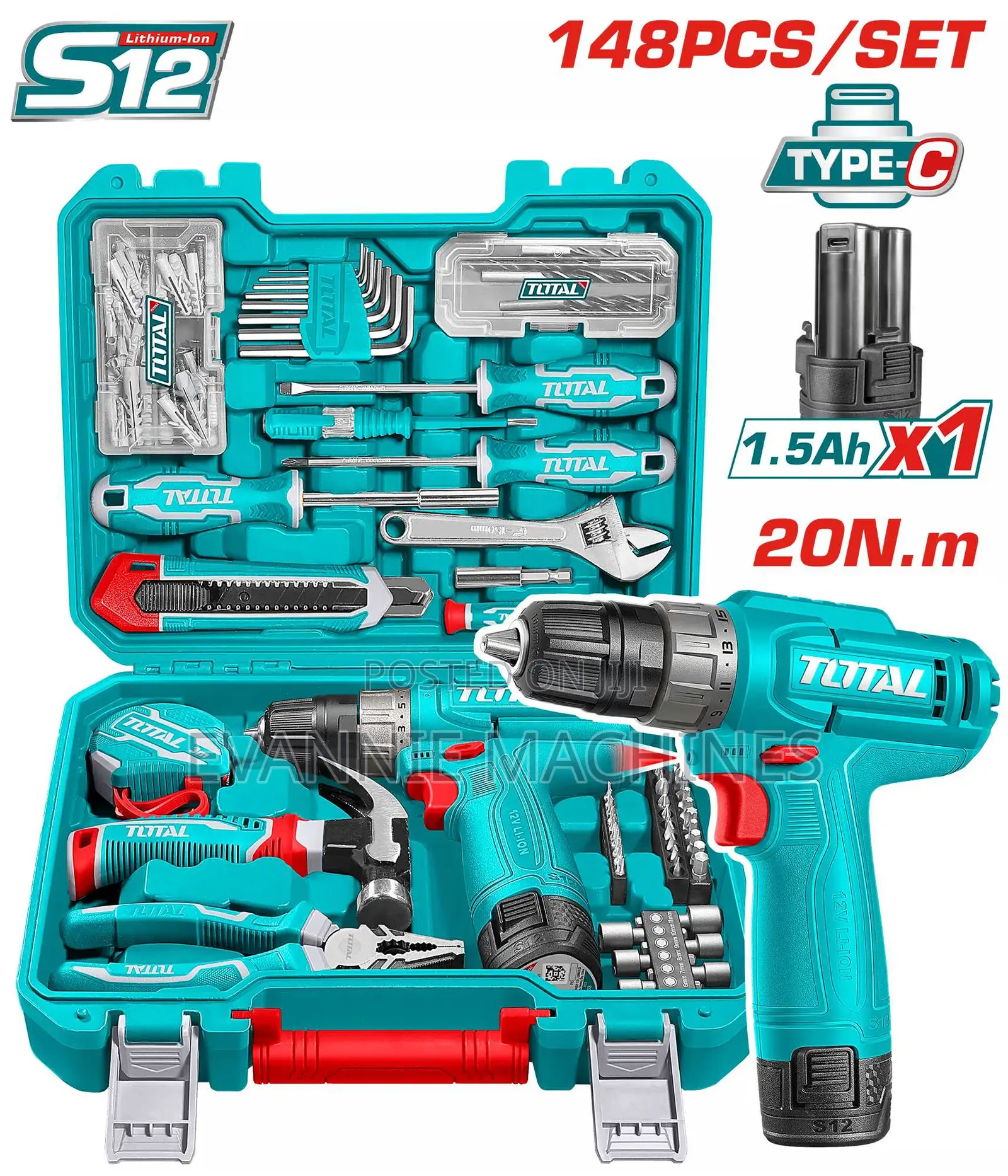 Total Thkthp41487 148 PCS Tools Set
