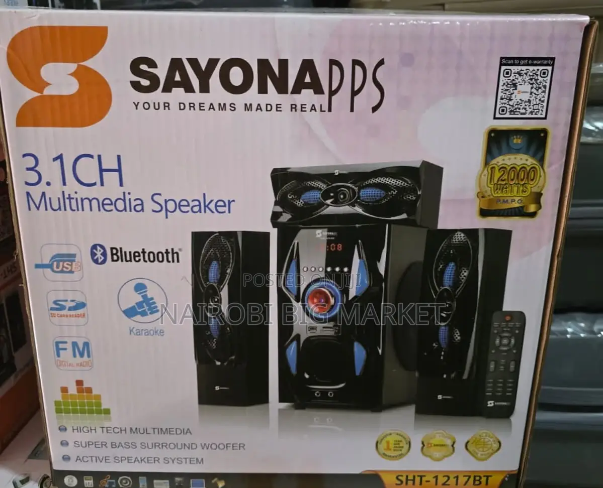 3.1ch Sayona SHT 1217 Bt Home Theater System Bluetooth/Fm/Usb.