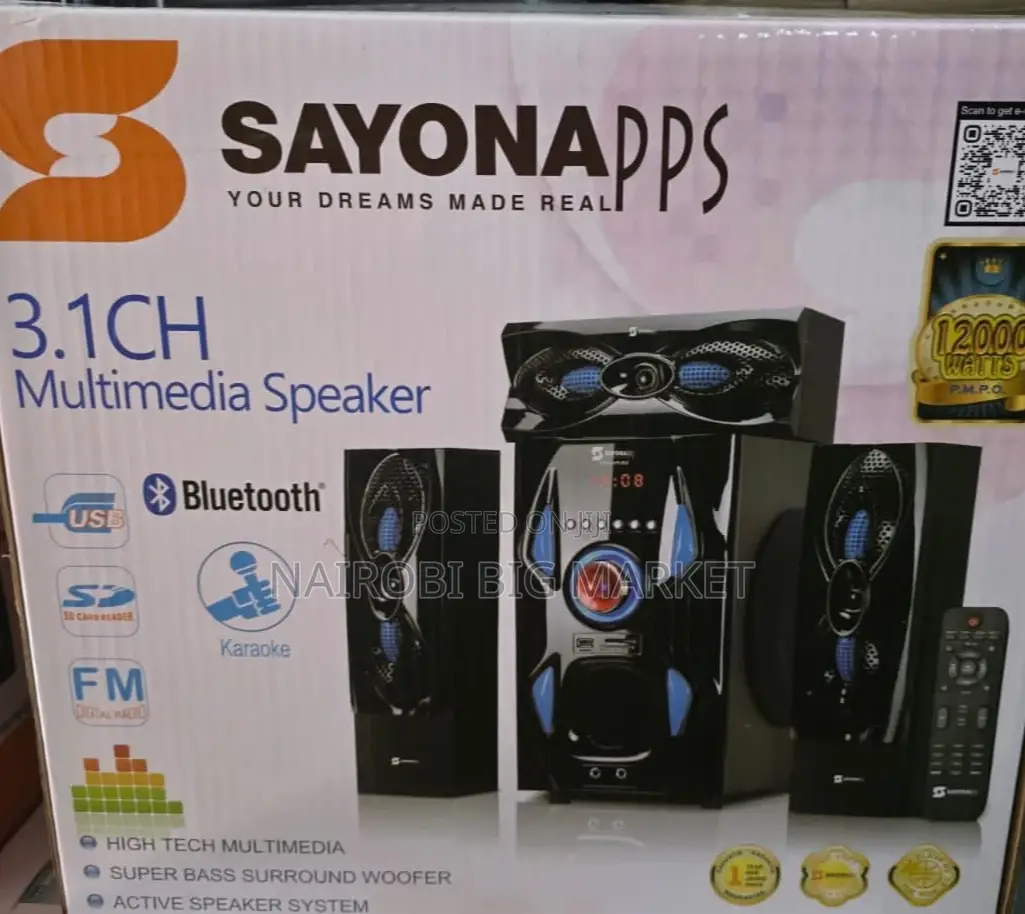 3.1ch Sayona SHT 1217 Bt Home Theater System Bluetooth/Fm/Usb.