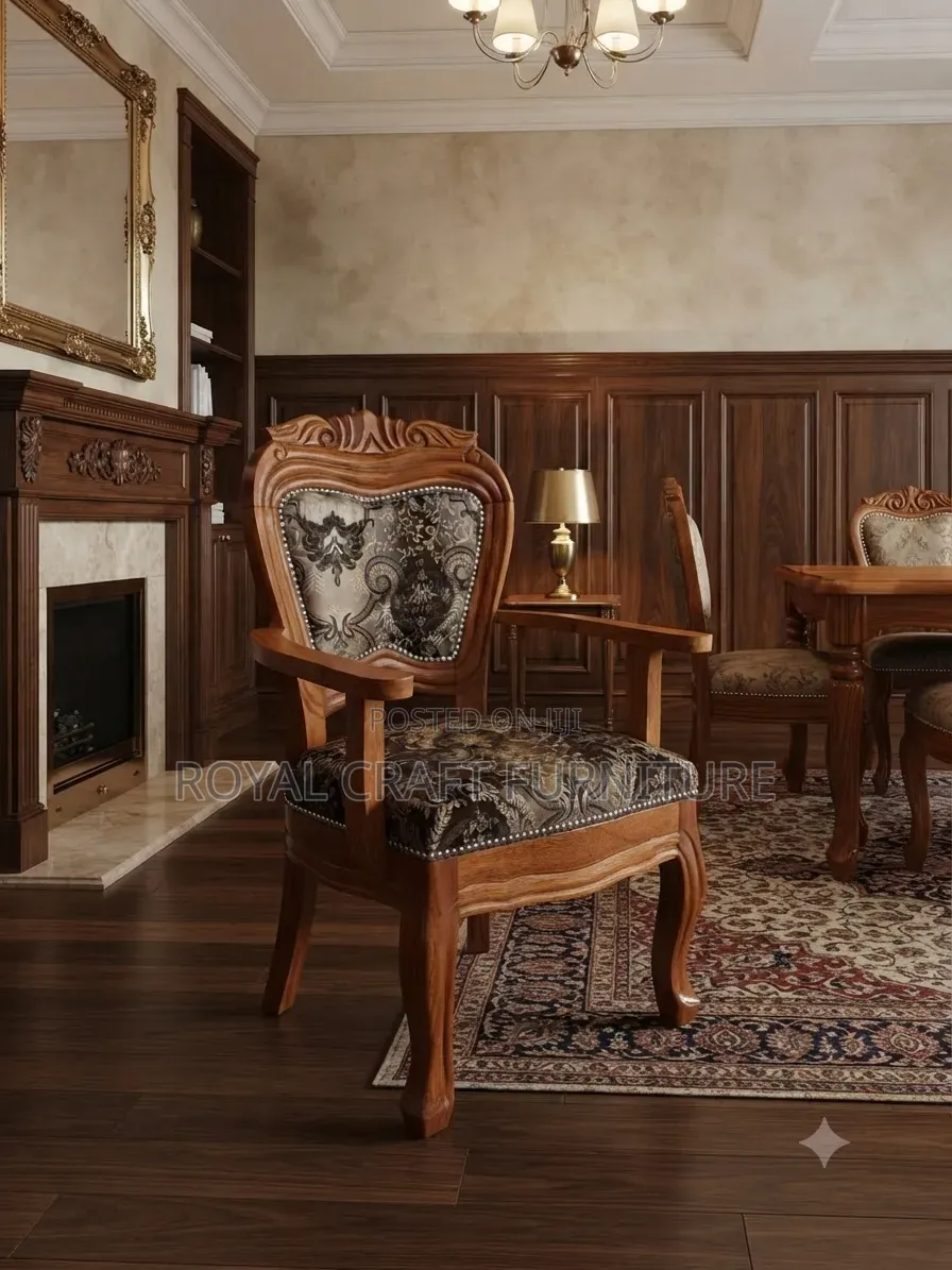 Elegant 8-Seater Mahogany Antique Dining Set - Solid Wood