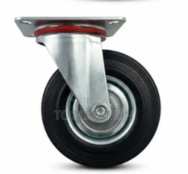 Castor Wheels Rubber 8 Inch With Plate