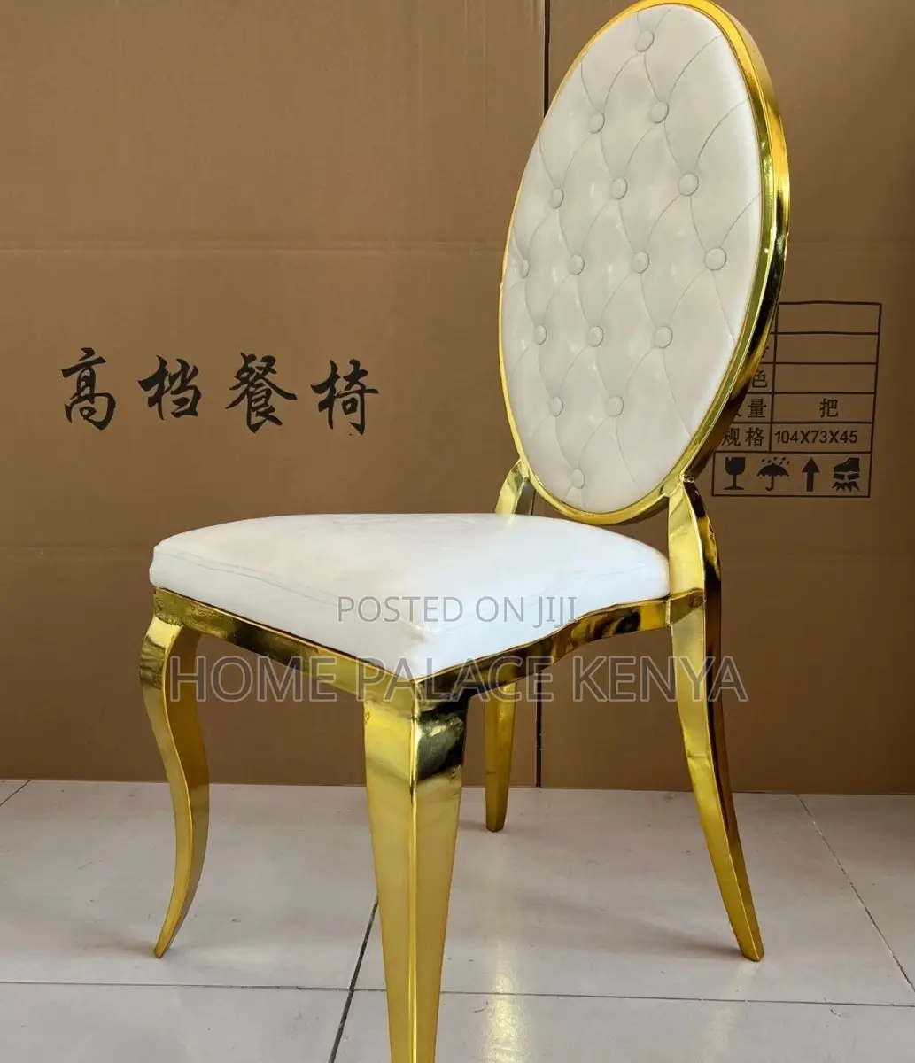 Banquet Chair: White Button Tufted Leather Dining Chair