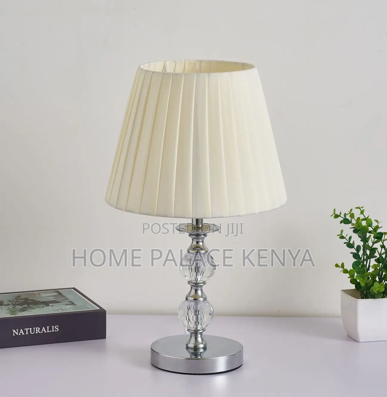 Bedside Lamp: White Linen Pleated Decorative Lampshade