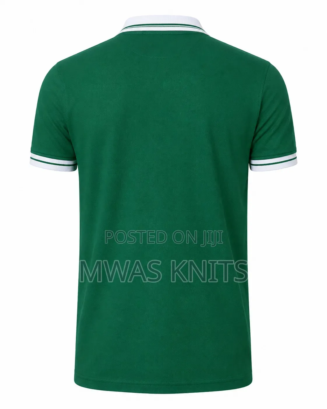 Kenya Green Collar White Polo T Shirt Fashion Cotton