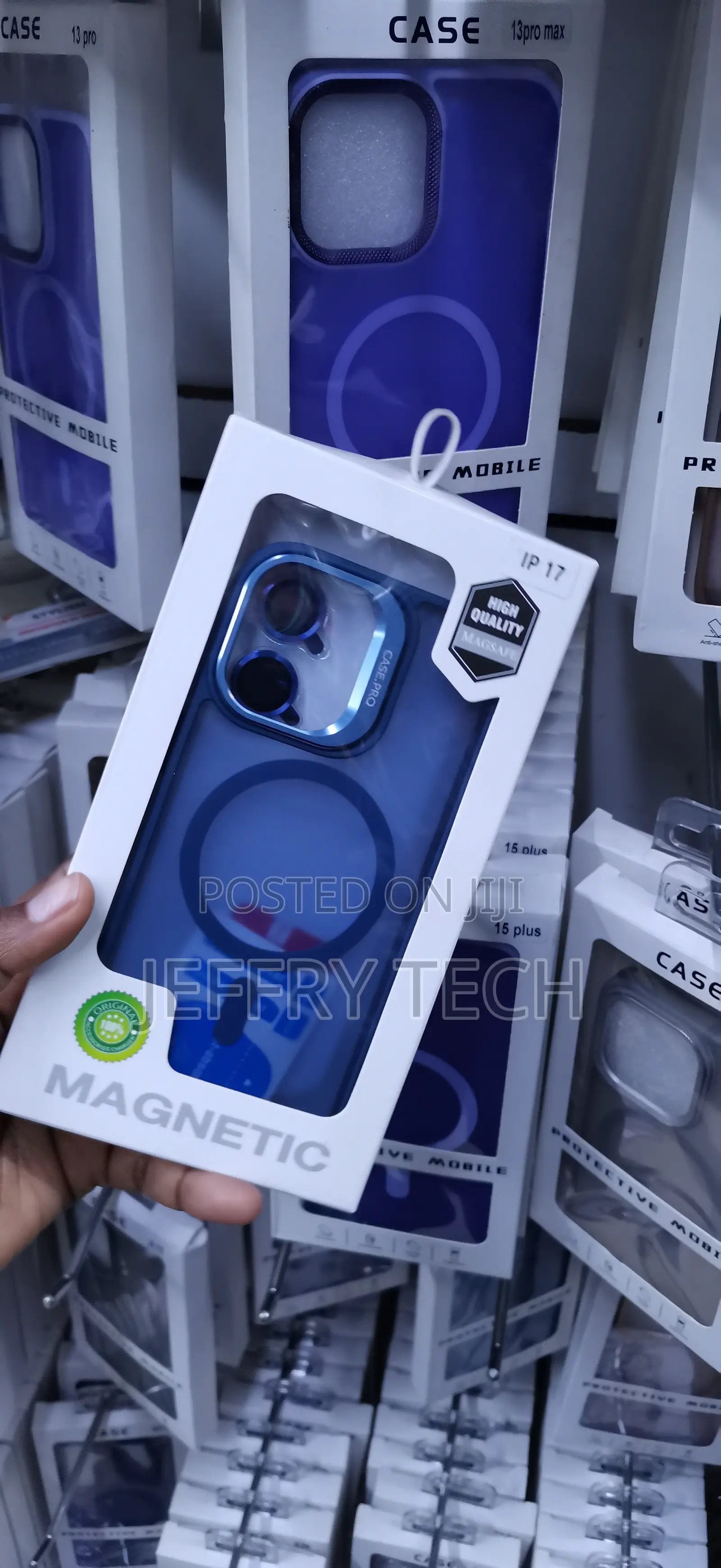 iPhone 17 Blue Translucent Magsafe-Compatible Protective Phone Case