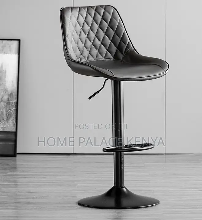 Bar Stool: Diamond Quilted Back Kitchen Chair With Gas Lift