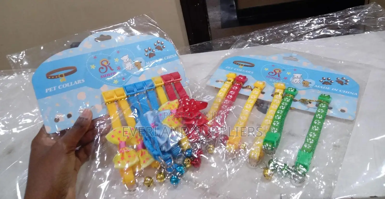 Colored Adjustable Puppy and Cat Collars With Bows and Bells