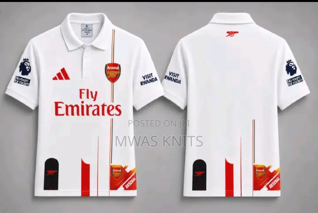 Arsenal Premier League White Polo Jersey Unisex Shirt Clothing