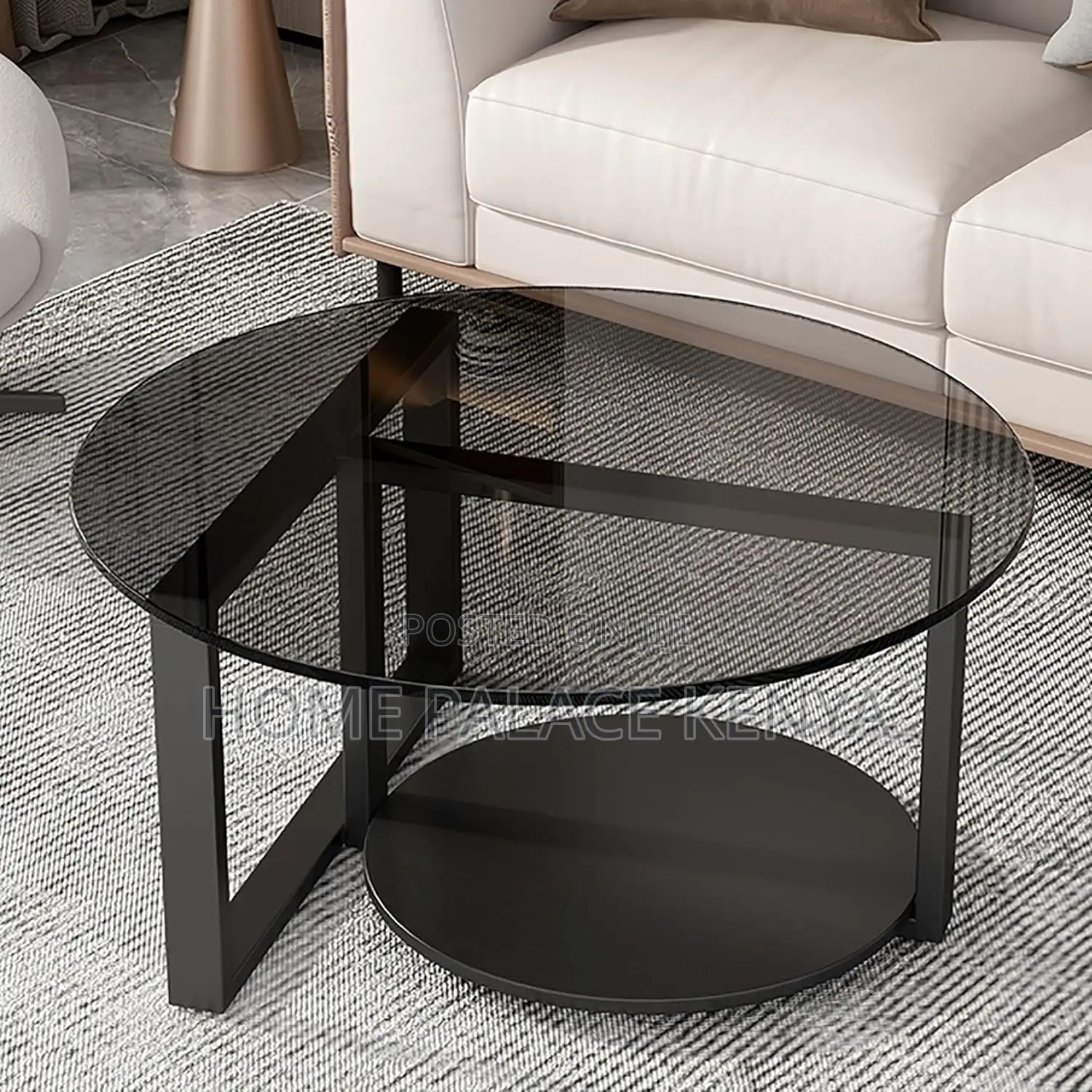 Coffee Table: Mid Century Tinted Glass Accent Table
