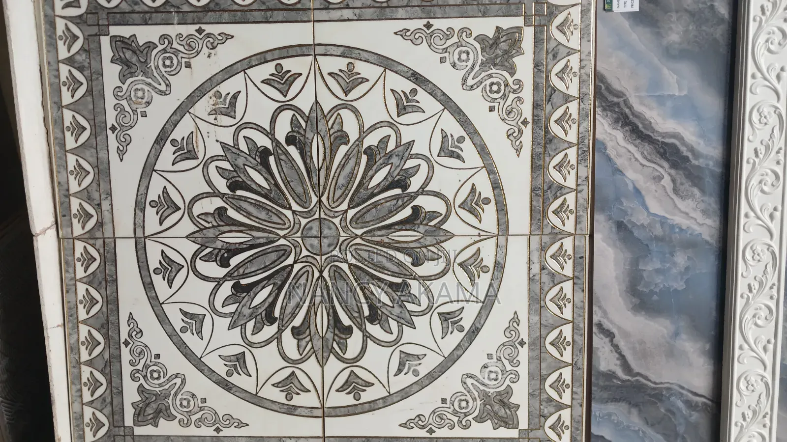 Grey Floral Center Piece