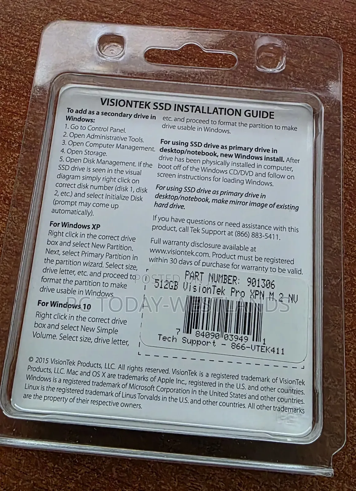 Visiontek 901306 Pro XPN 512 Gb Solid State Drive - M.2 Internal