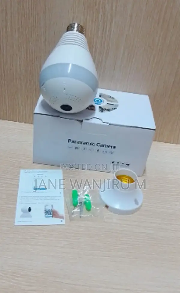 Affordable V380 Smart Bulb Spy Camera – Full Room Panoramic Monitoring