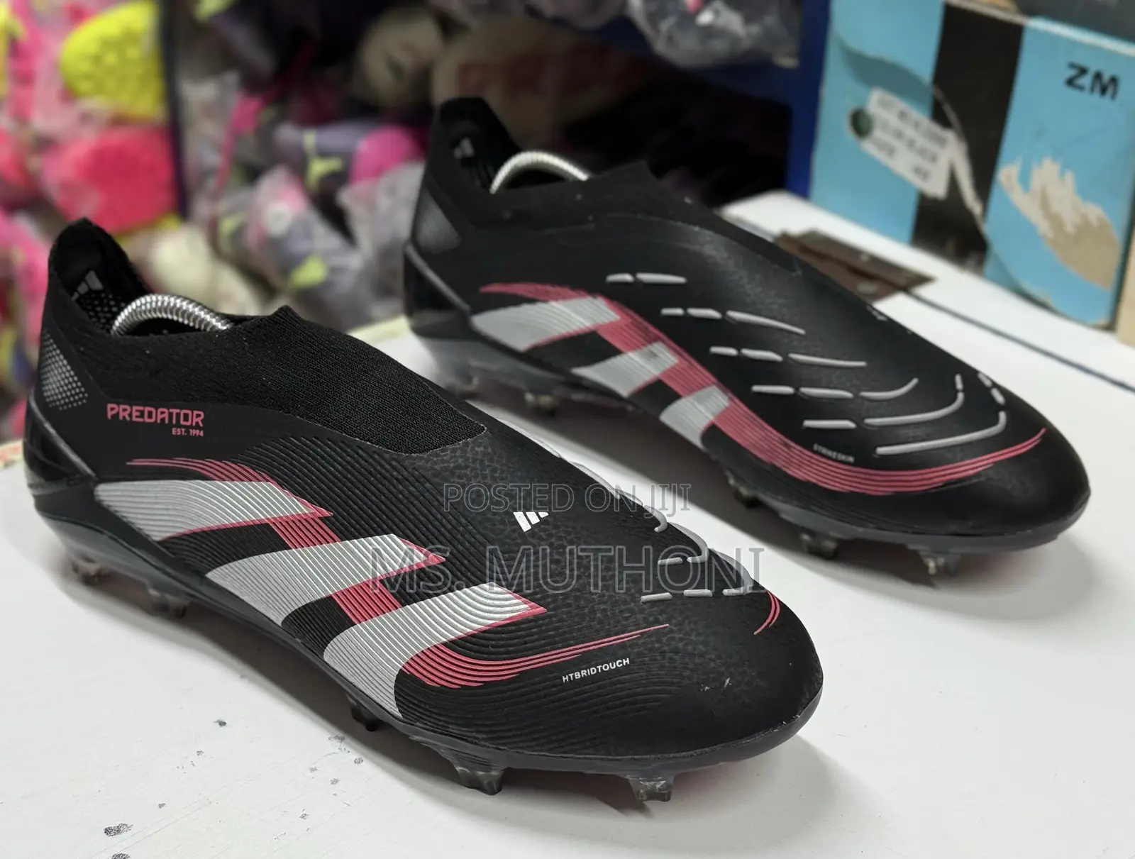 Firm Ground Black / Pink Adidas Predator 24 Elite Laceless