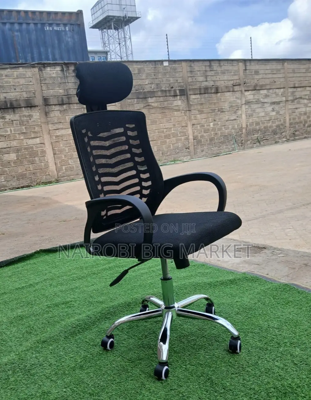 Secretarial Mesh Office Chair With Headrest