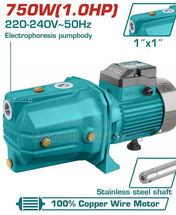 Total Twp37506 Water Pump 750w(1.0hp)
Max.Head:51m