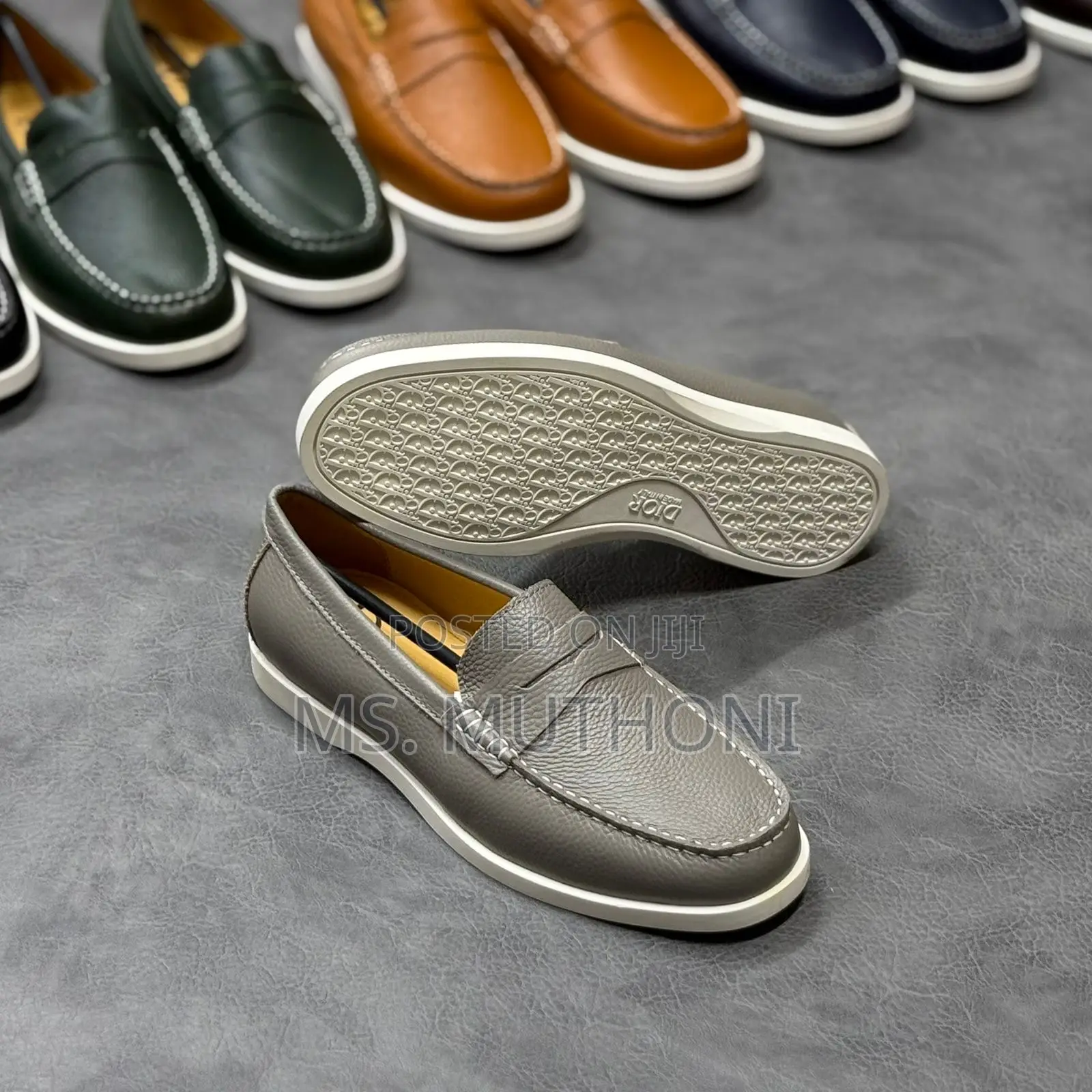 Dior Men's Grained Leather Penny Loafers Size 40-46