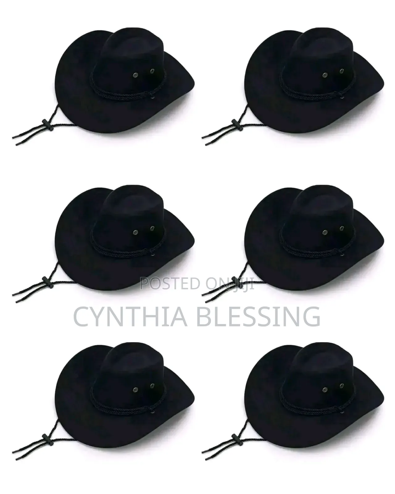 Black Fashion Cowboy Hatt