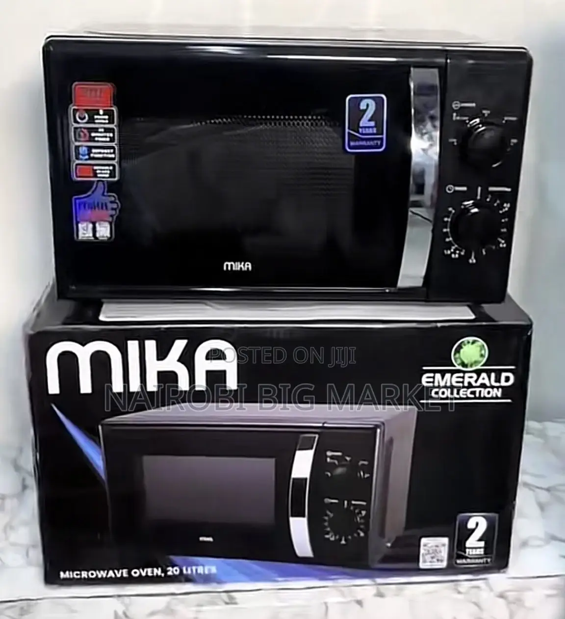 Black 20 Litres Mika Manual Microwave