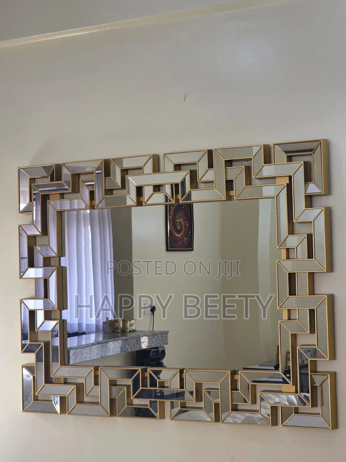 3d Framed Geometric Decorative Wall Mirror