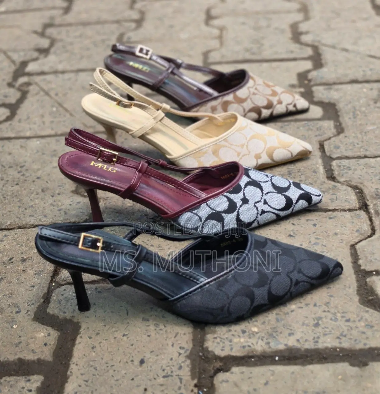 MLG Pointed-Toe Slingback Kitten Heel Size 37-42