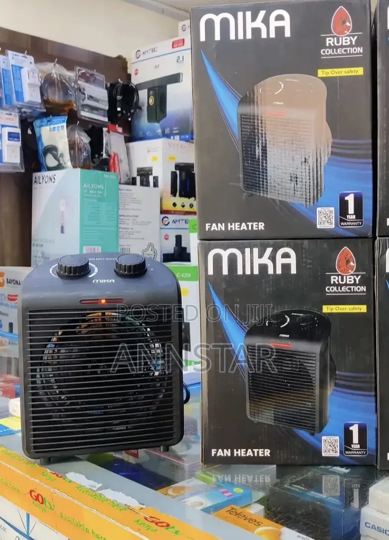 Mika Fan Heater, 1000w-2000w, Grey Mh105g