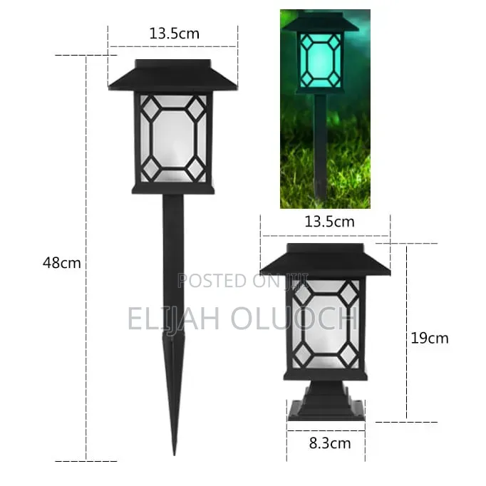 2pcs Big Led Solar Pathway Garden Outdoor Pillar Lights