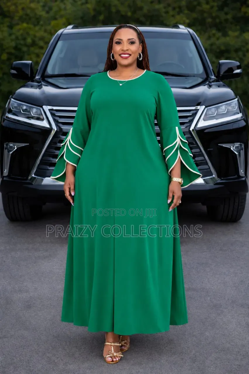 Elegant Maxi Dress With Statement Bell Sleeves