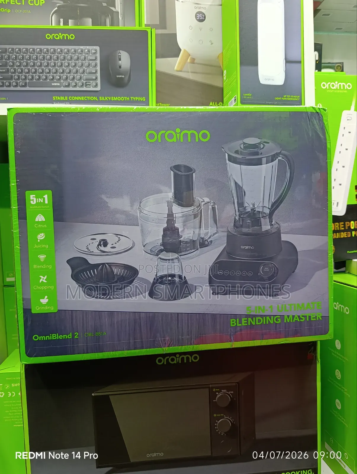 Oraimo Omniblend 2 21000 RPM Speed 5-in-1 Blender