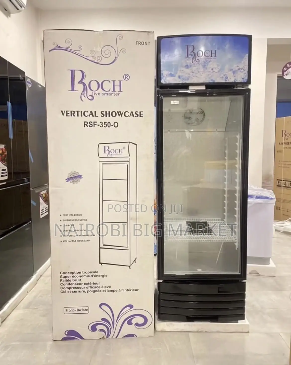 280 Liters Roch Vertical Showcase Refrigerator