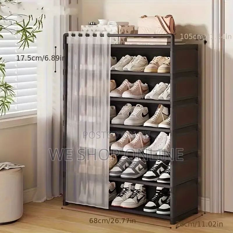 6 Layer Shoerack With Dust Cover
