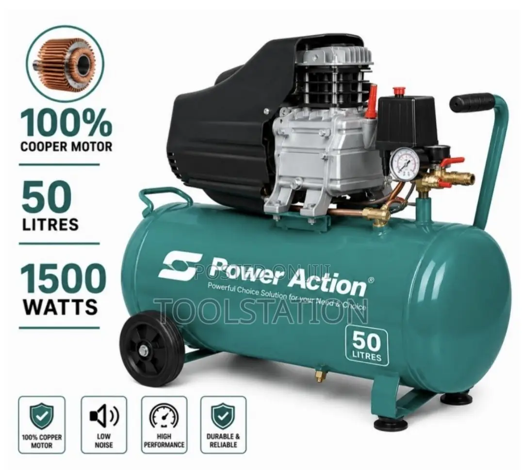 Air Compressor 50 Litres 1500w Electric Copper Motor Heavy Duty