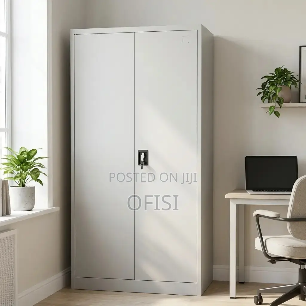 Office Cabinet; Grey Steel Storage Cabinet With Locking Door