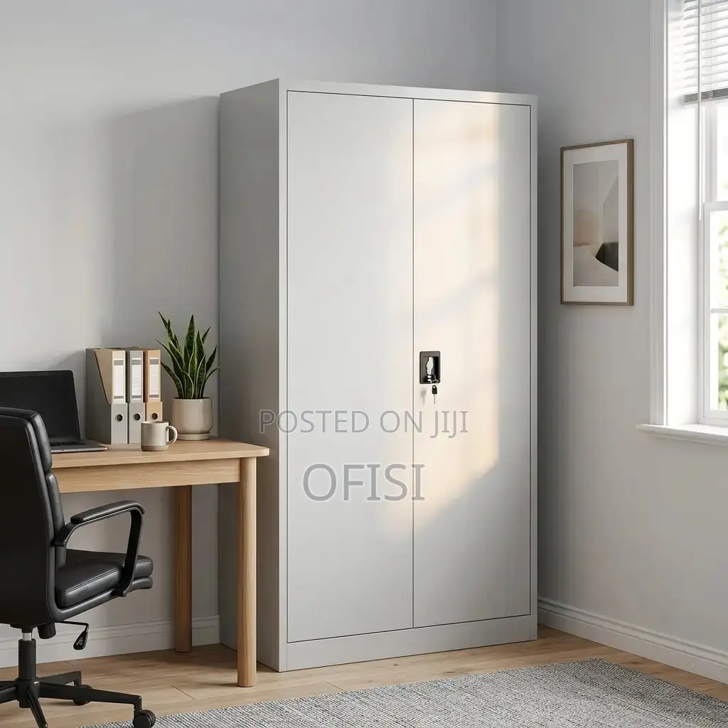 Office Cabinet; Grey Steel Storage Cabinet With Locking Door