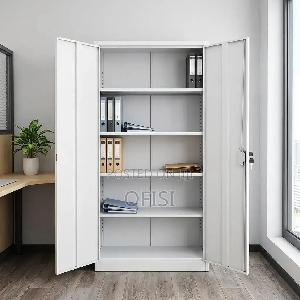 Office Cabinet; Grey Steel Storage Cabinet With Locking Door
